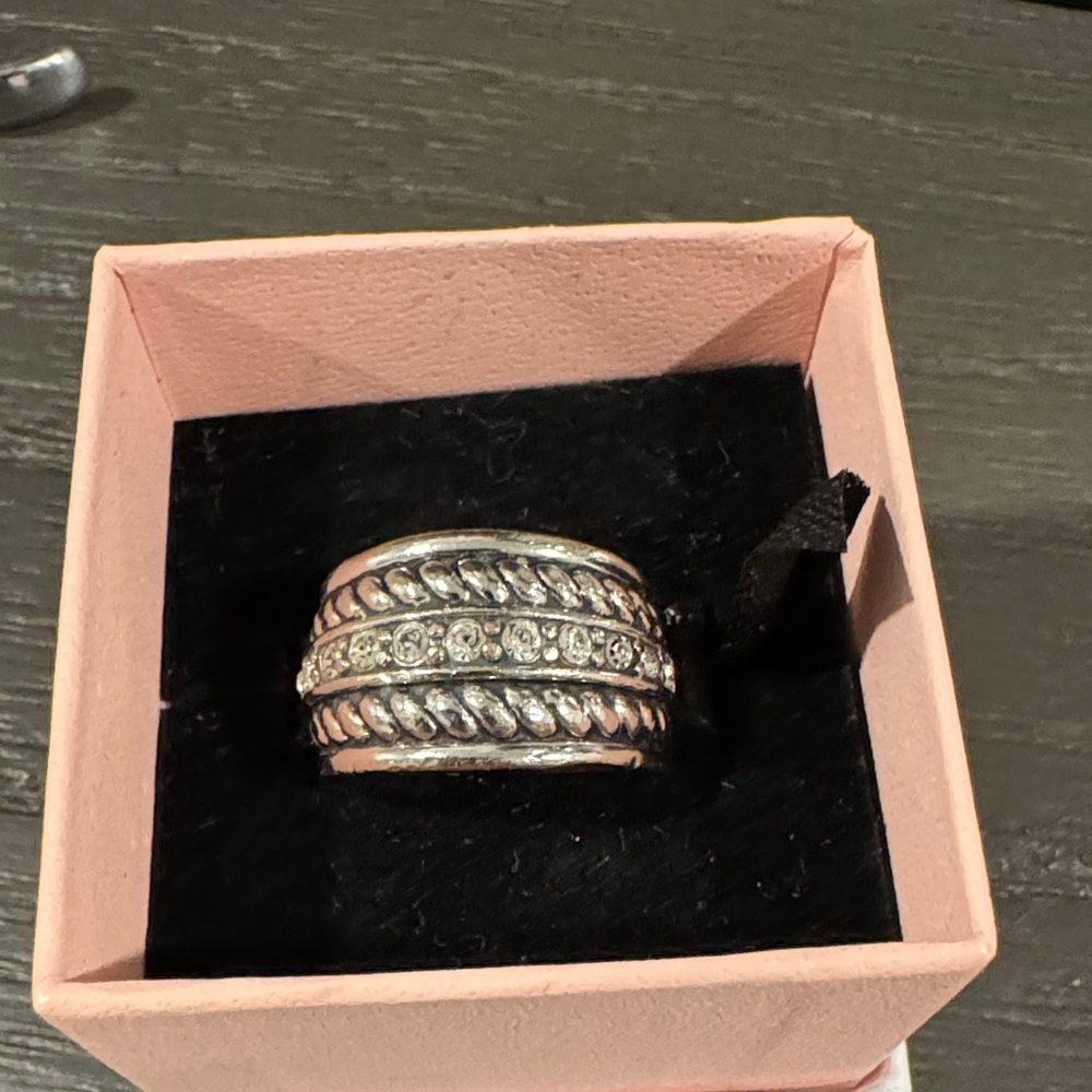 Lia Sophia Silver and Black Women's Ring